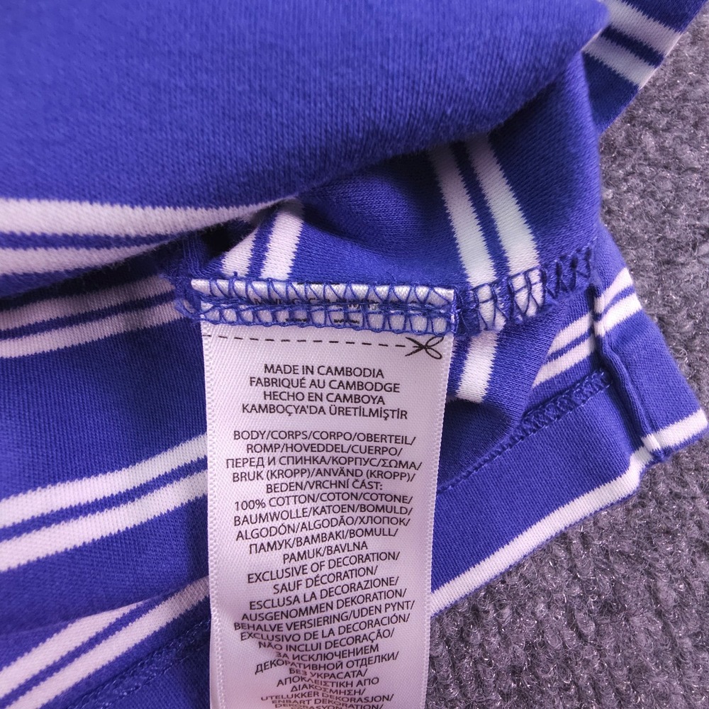Polo Ralph Lauren Mens Classic Fit Polo Shirt Blue White Striped Pony Size L - Picture 4 of 8